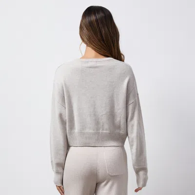 Monrow Wool Cashmere Crew Neck Sweater In Oatmeal