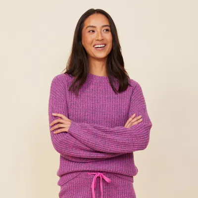 Monrow Womens Wool Cashmere Crewneck Sweater In Acai