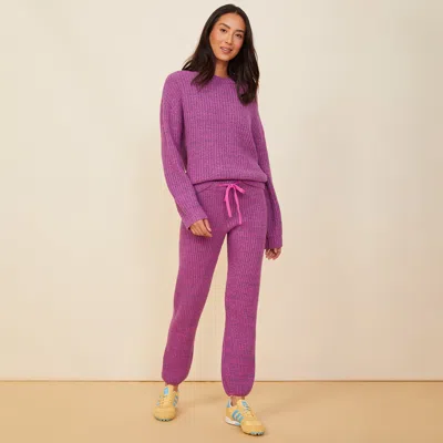 Monrow Womens Wool Cashmere Crewneck Sweater In Acai