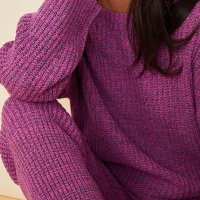 Monrow Womens Wool Cashmere Crewneck Sweater In Acai