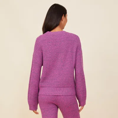 Monrow Womens Wool Cashmere Crewneck Sweater In Acai
