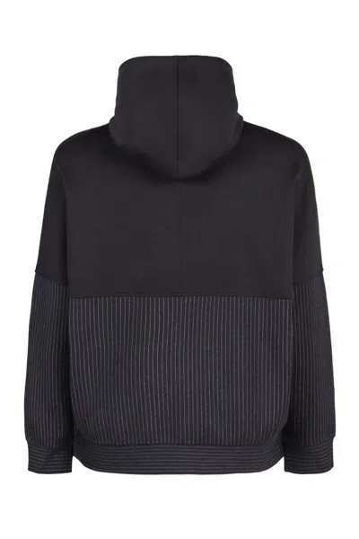 Shop Emporio Armani Hooded Sweatshirt In Blue