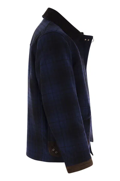 Shop Fay 4 Hooks - Wool Jacket With Hooks In Blue/black