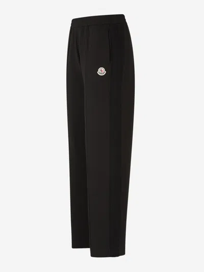Moncler Logo Technical Joggers In Textured Detail On The Sides