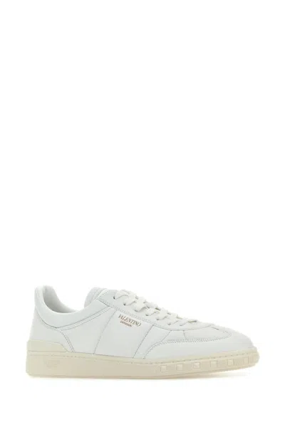 Valentino Upvillage Low Top Nappa Leather Sneaker In Snowwhite