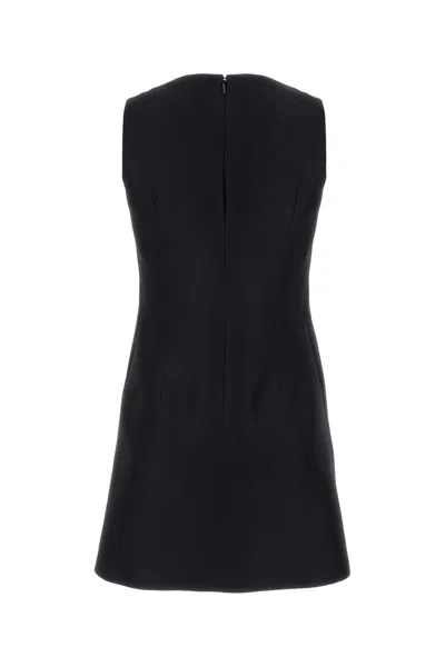Versace Sleeveless Structured Twill Dress In Black