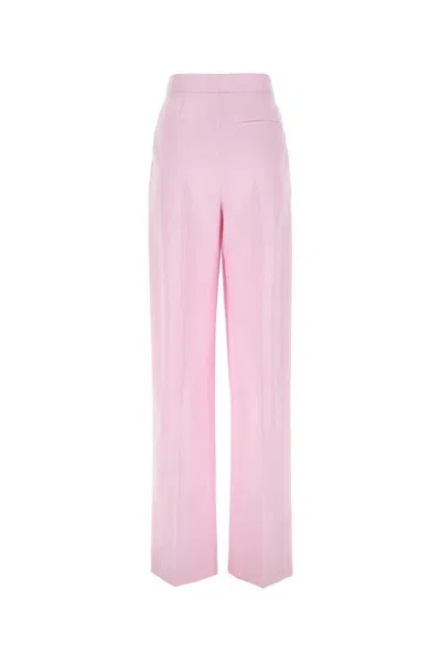 Alexander Mcqueen Double Pleat Wide Leg Trousers In Pink
