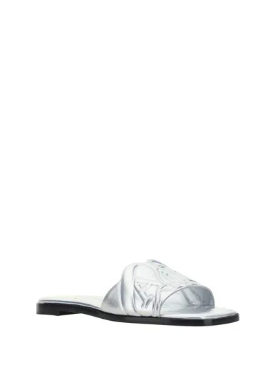 Shop Alexander Mcqueen Sandals In Silver