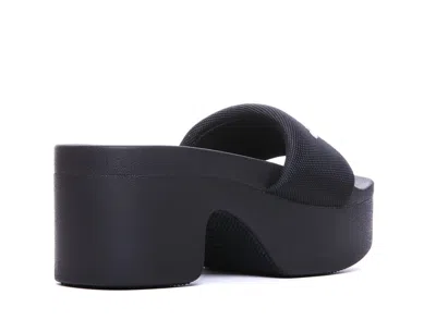 Alexander Wang 85mm Aw Padded Nylon Platform Slides In Black
