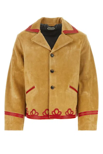Bode Brown Regular Fit Jacket In Beige O Tan