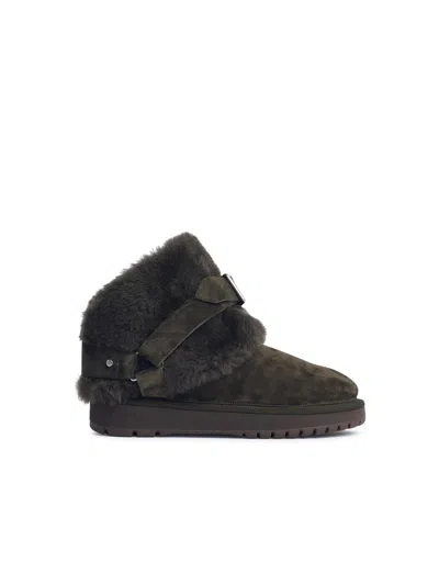 Burberry Brown Sheep Boots In Green