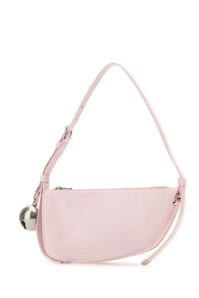 Burberry Woman Pastel Pink Leather Knight Small Shoulder Bag In Pink