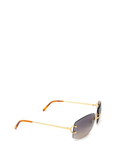 Shop Cartier Sunglasses In Gold