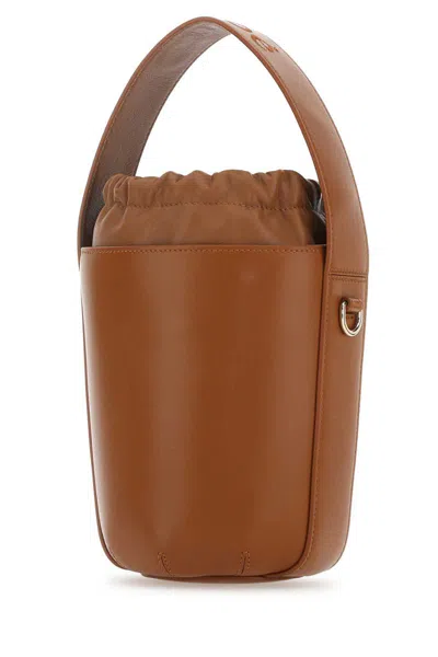 Chloé Caramel Leather Bucket Bag In Brown