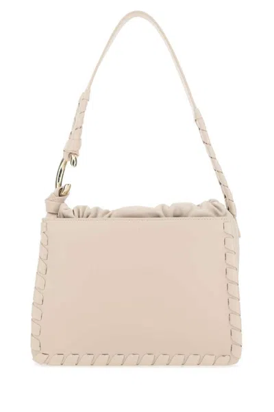 Chloé Leather Shoulder Bag With Front And Back Pockets In Pink
