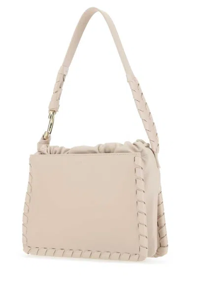 Chloé Leather Shoulder Bag With Front And Back Pockets In Pink