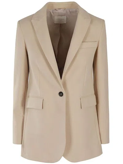 Circolo 1901 Cotton Single-breasted Jacket In Beige