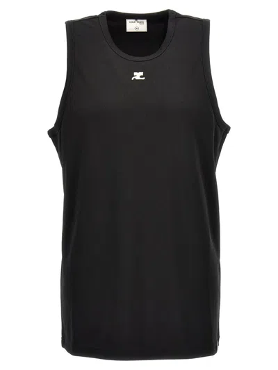 Shop Courrèges 'sports Light Lycra' Top In Black