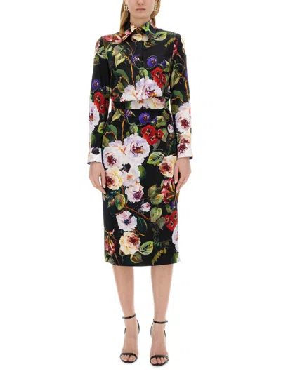 Shop Dolce & Gabbana Rose Garden Print Shirt In Multicolour