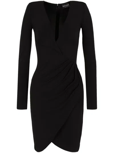 Shop Emporio Armani Short Dress In Black