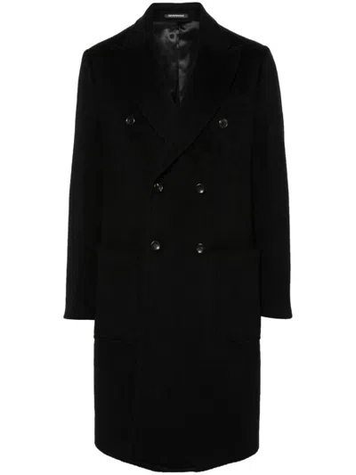 Shop Emporio Armani Wool Coat In Black