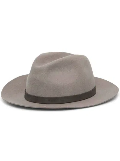 Shop Emporio Armani Wool Fedora Hat In Beige