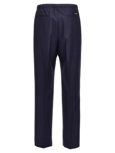 Fendi Blue Straight Pants In Wool Man In Blue