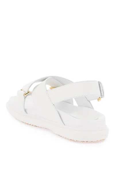 Shop Marni Fussbett Sandals In White