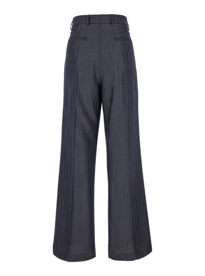 Etro Wool Suiting Wide Pants In Grey