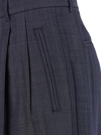 Etro Wool Suiting Wide Pants In Grey