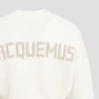 Jacquemus Alpaca Wool Blend Cropped Pullover In Beige