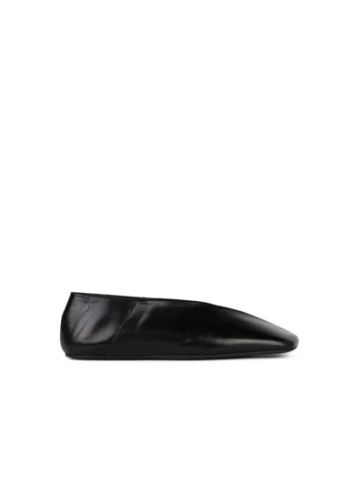 Jil Sander Woman Ballet Flats Black Size 10 Soft Leather In Black