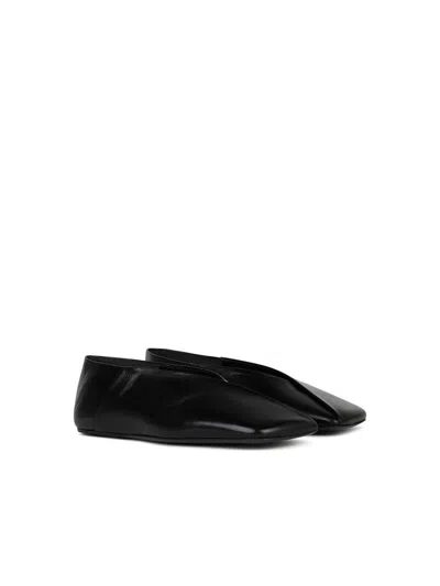 Jil Sander Woman Ballet Flats Black Size 10 Soft Leather In Black