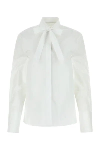 Jil Sander Bow-detailing Cotton Shirt In 100
