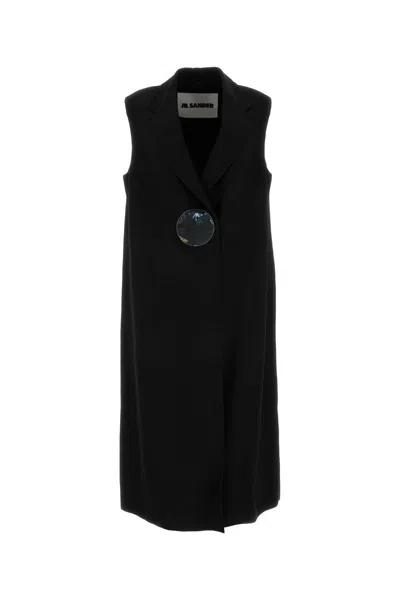 Jil Sander Button-fastening Tailored Crepe Gilet In 001