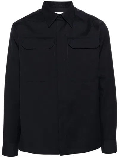 Shop Jil Sander Wool Shirt In Blue