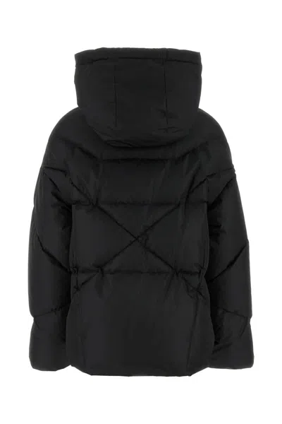 Khrisjoy Black Down Jacket With Branded Drawstring In Black