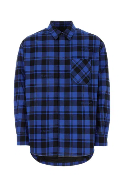 Off-white Plaid Check-pattern Flannel Overshirt In Printed