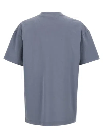 Shop Palm Angels 'neck Logo' T-shirt In Gray