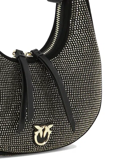 Shop Pinko "brioche Hobo Mini" Shoulder Bag In Black