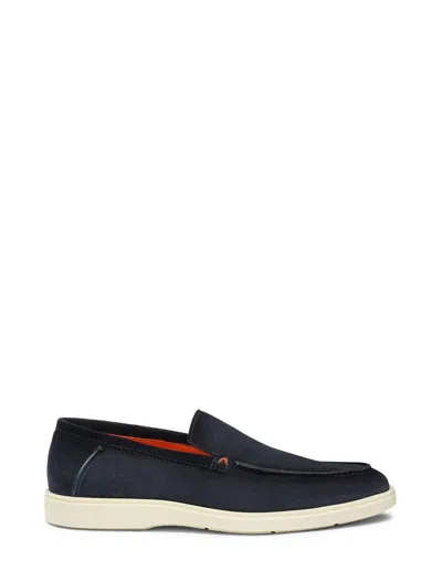 Shop Santoni Flat Shoes Blue