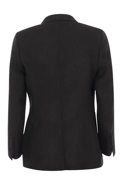 Saulina Adelaide - Linen Two-button Jacket In Black