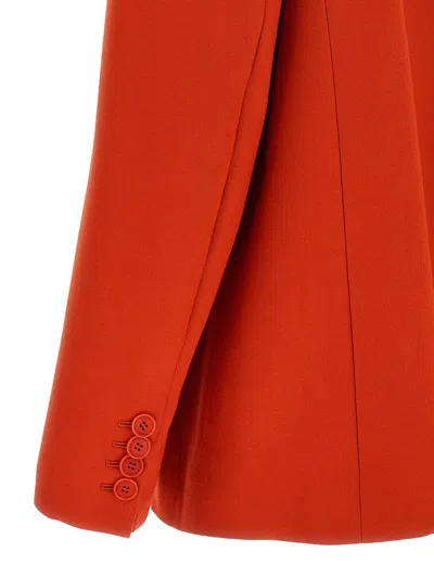 Stella Mccartney Double-breasted Wool Flannel Blazer With Peak Lapels In Red