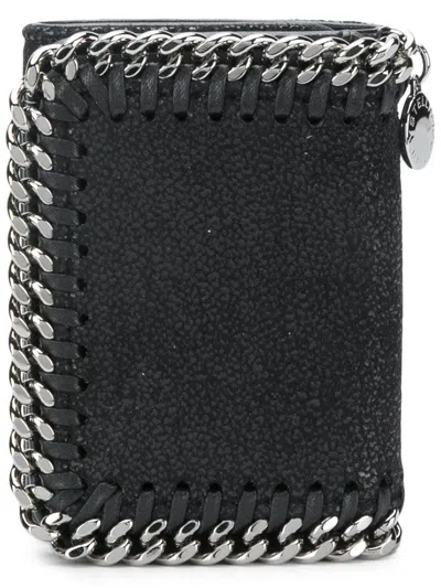 Shop Stella Mccartney Falabella Tri-fold Wallet In Black