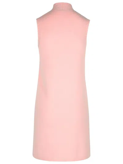 Versace Wool Blend Dress Decorative Buckles In Pink