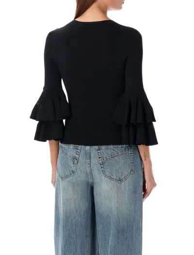 Zimmermann Women's Illustration Tiered Ruffle Top In Black