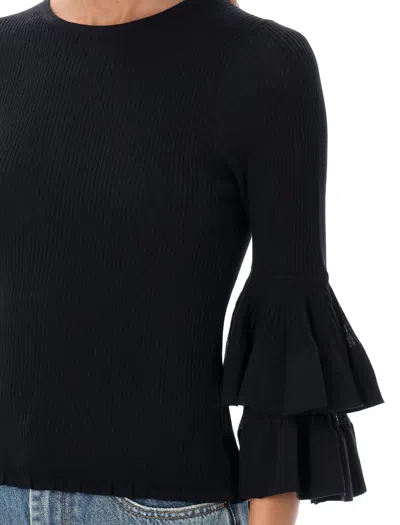 Zimmermann Women's Illustration Tiered Ruffle Top In Black