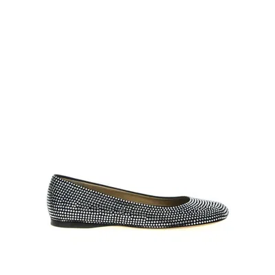Loewe Toy Crystal-embellished Suede Ballet Flats In Black