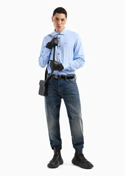 Armani Exchange Man Jeans Blue Size 30 Cotton, Polyester, Elastane In Blue