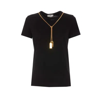 Shop Elisabetta Franchi T-shirt In Black